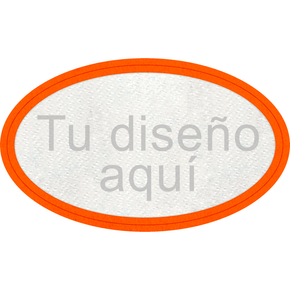 Parche Stick Flock termo adhesivo con Forma Ovalada y Efecto Brillante