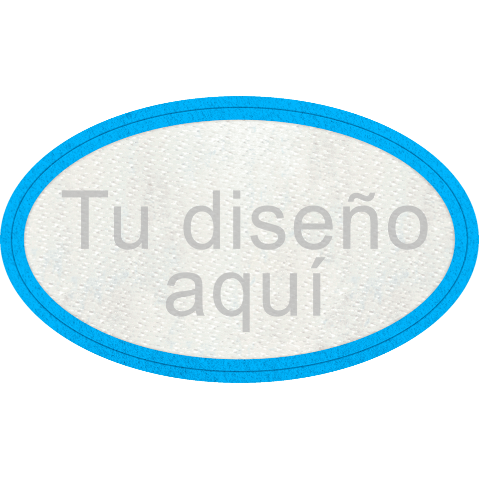 Parche Stick Flock termo adhesivo con Forma Ovalada y Efecto Brillante