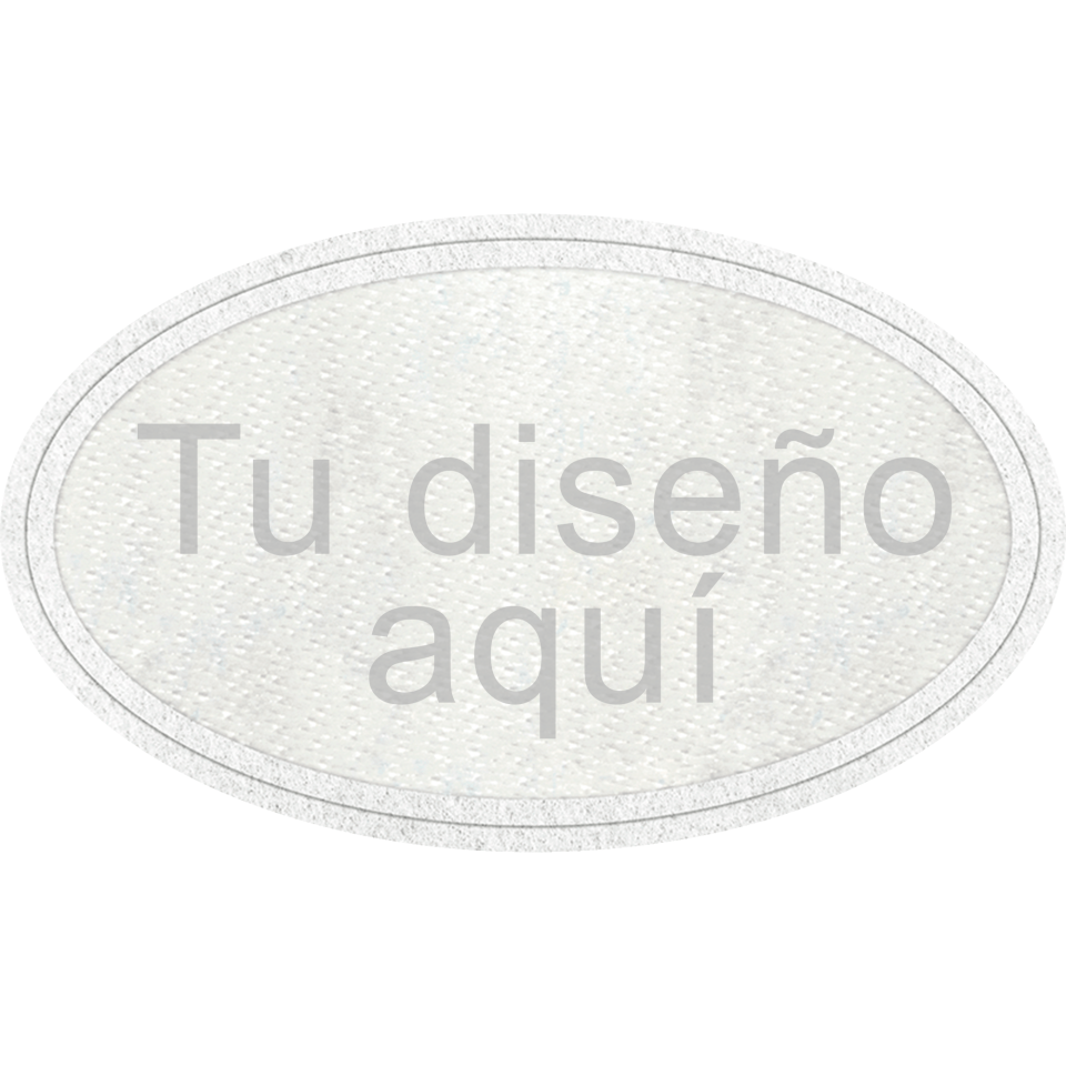 Parche Stick Flock termo adhesivo con Forma Ovalada y Efecto Brillante