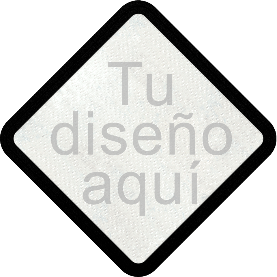 Parche Personalizable con Stick Brillante en Forma de Rombo