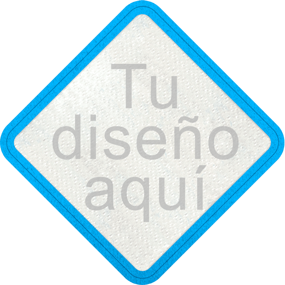 Parche Personalizable con Stick Brillante en Forma de Rombo