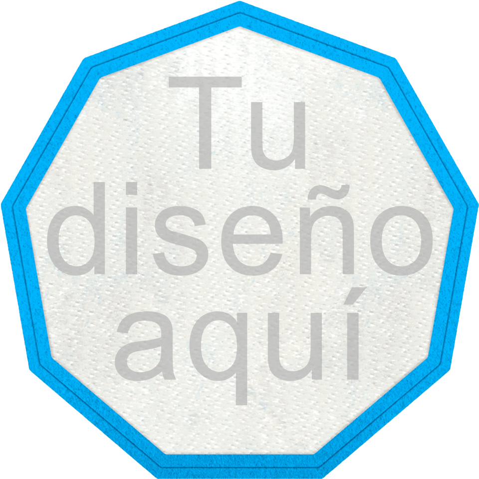 Parche Stick Flock plantilla Nonágono con Distintos Colores de Contorno