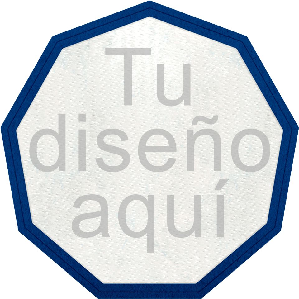 Parche Stick Flock plantilla Nonágono con Distintos Colores de Contorno