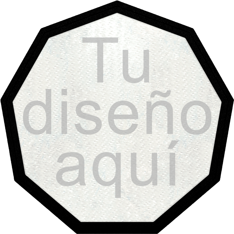 Parche Stick Flock plantilla Nonágono con Distintos Colores de Contorno