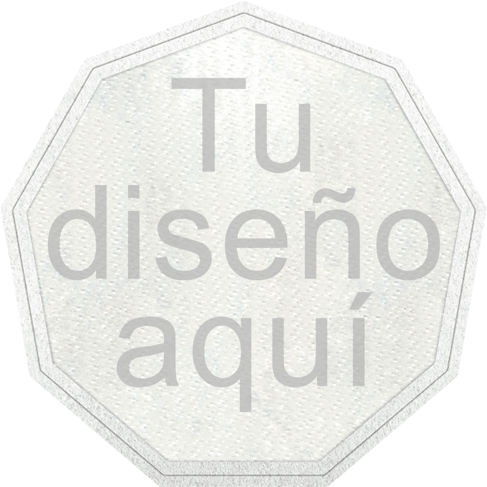 Parche Stick Flock plantilla Nonágono con Distintos Colores de Contorno