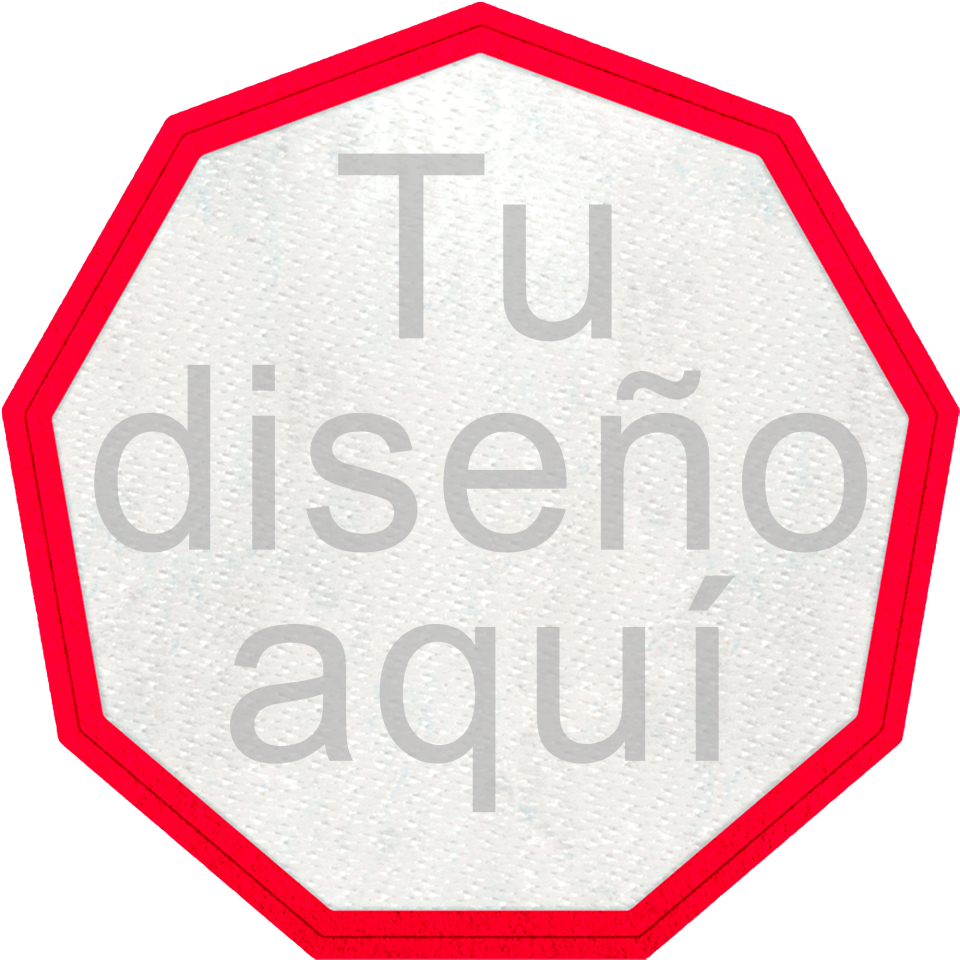 Parche Stick Flock plantilla Nonágono con Distintos Colores de Contorno