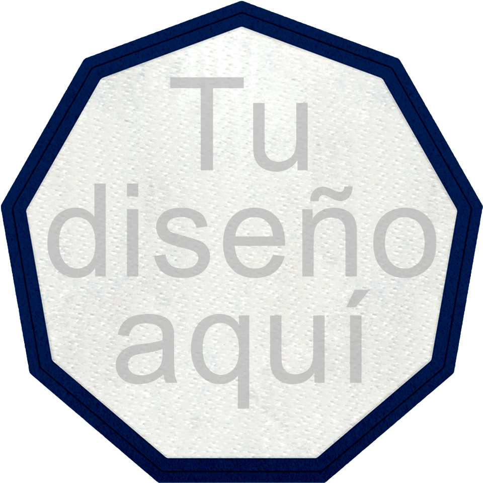 Parche Stick Flock plantilla Nonágono con Distintos Colores de Contorno