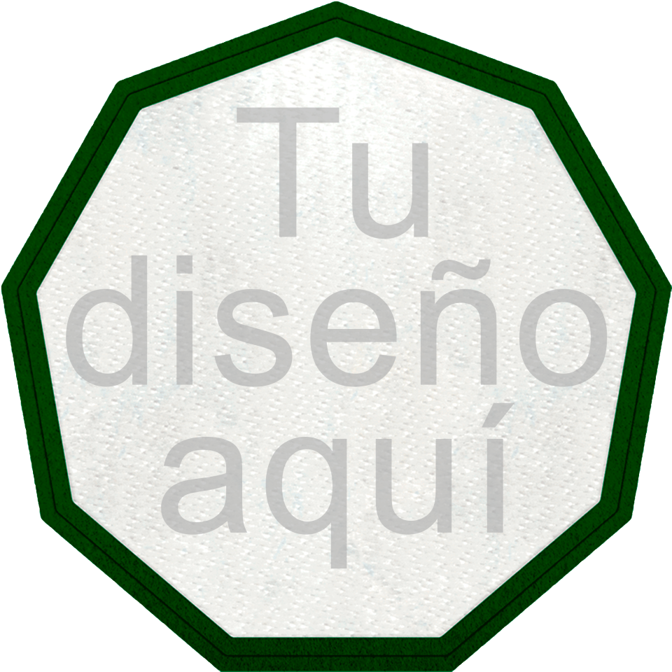 Parche Stick Flock plantilla Nonágono con Distintos Colores de Contorno