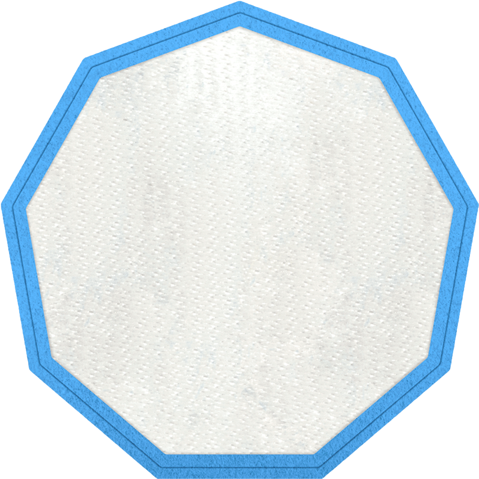 Parche Stick Flock plantilla Nonágono con Distintos Colores de Contorno