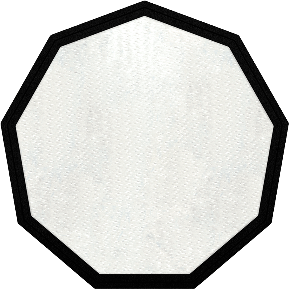 Parche Stick Flock plantilla Nonágono con Distintos Colores de Contorno