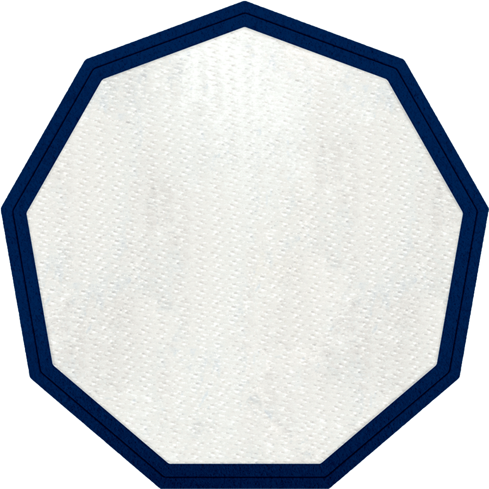 Parche Stick Flock plantilla Nonágono con Distintos Colores de Contorno