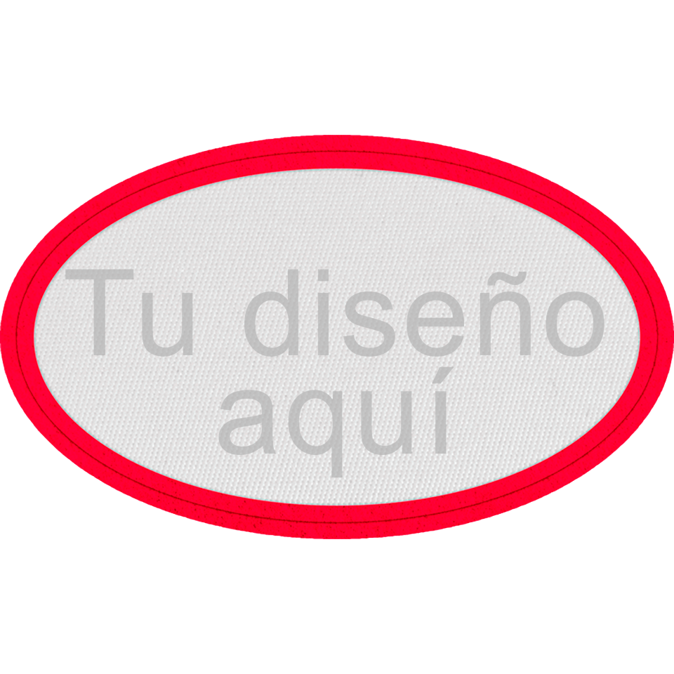 Parche Personalizable Satín Flock Ovalado Mate