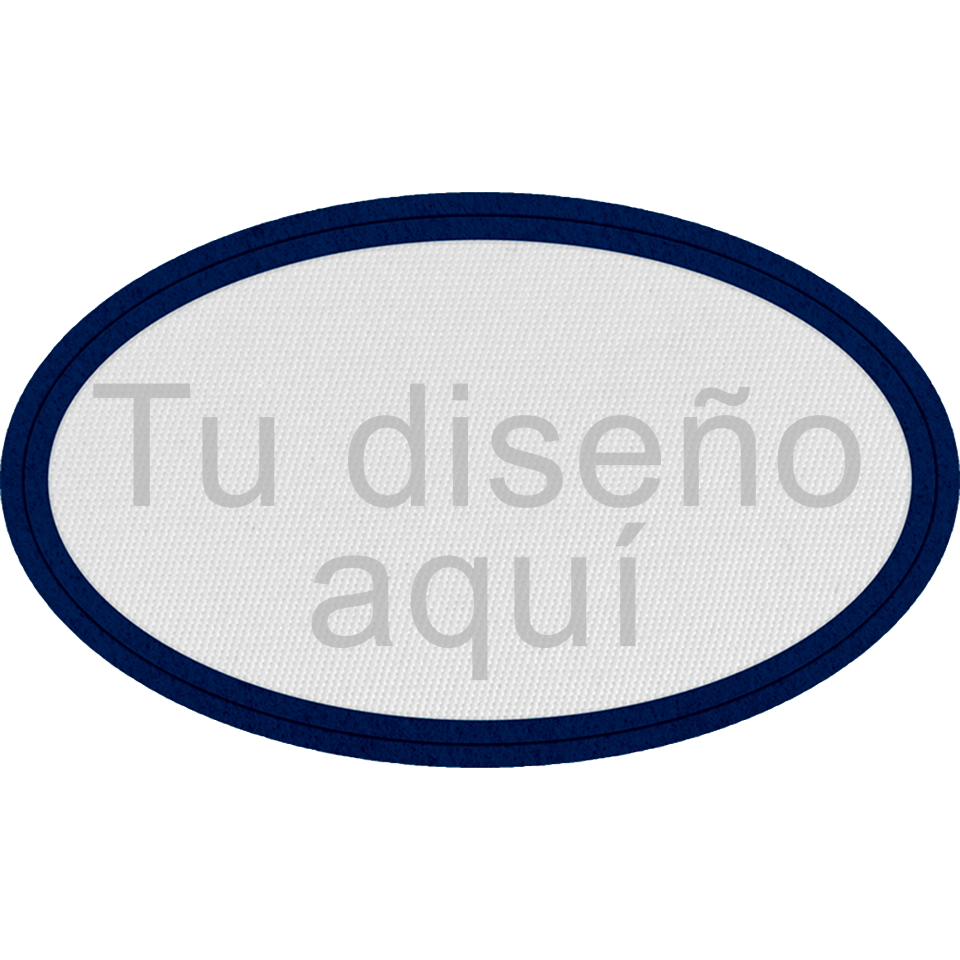 Parche Personalizable Satín Flock Ovalado Mate