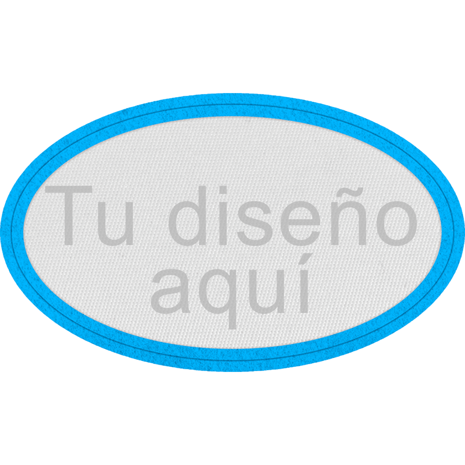 Parche Personalizable Satín Flock Ovalado Mate