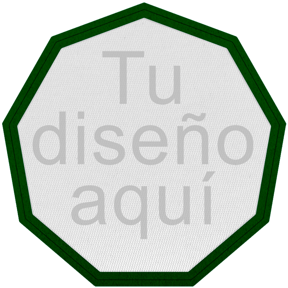 Parche Satín Flock Plantilla Nonágono Personalizable