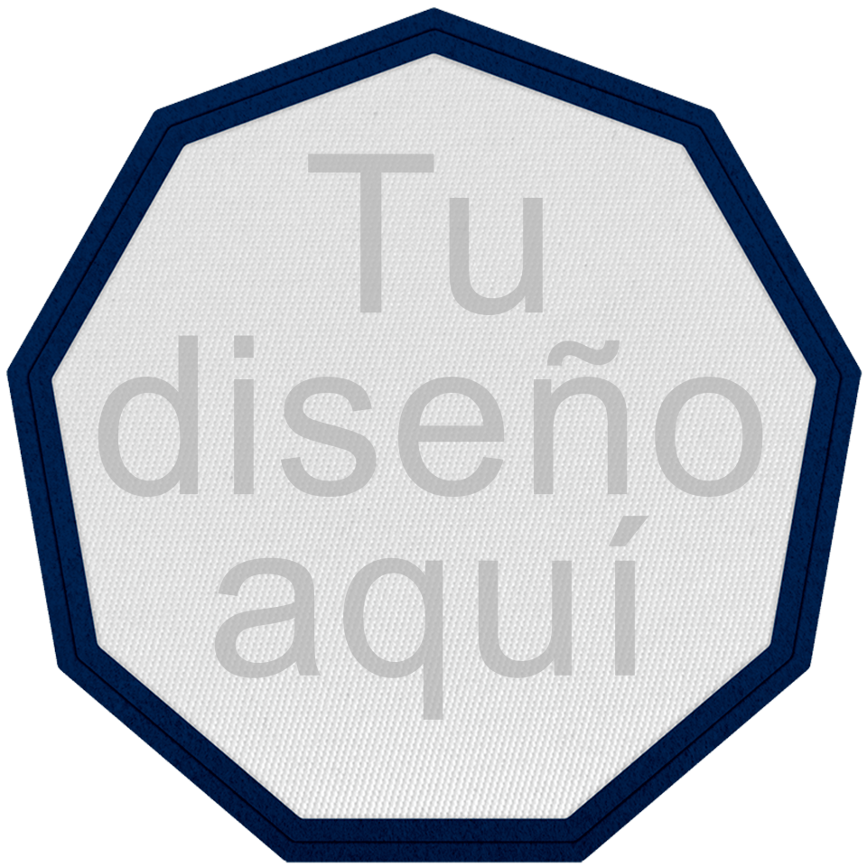 Parche Satín Flock Plantilla Nonágono Personalizable