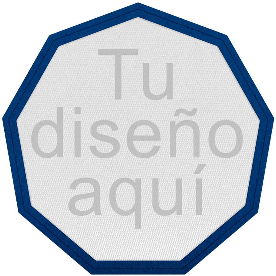 Parche Satín Flock Plantilla Nonágono Personalizable