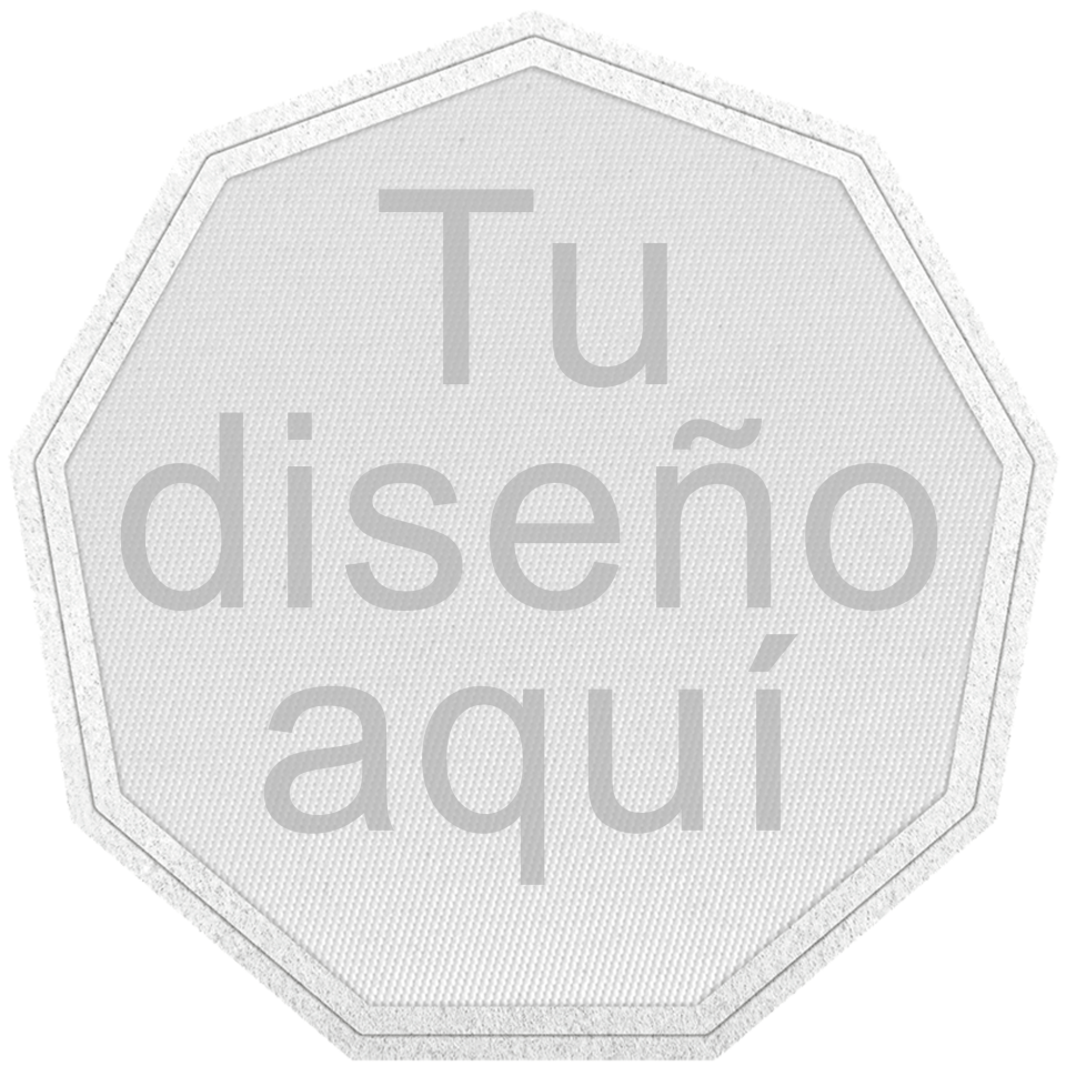 Parche Satín Flock Plantilla Nonágono Personalizable