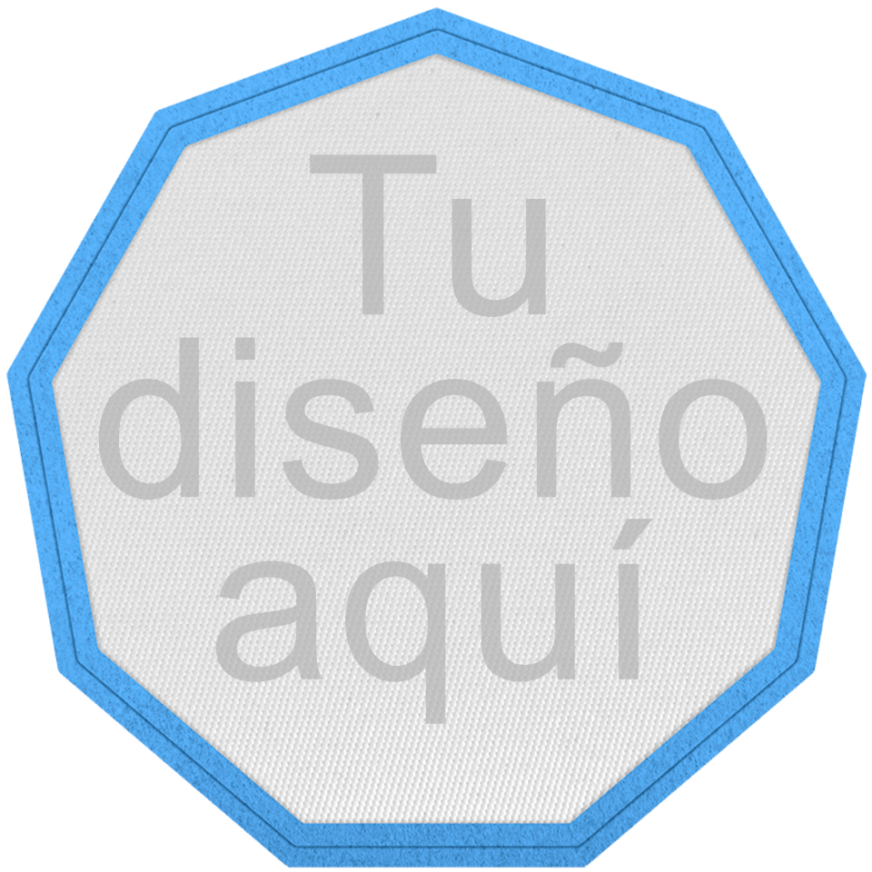 Parche Satín Flock Plantilla Nonágono Personalizable