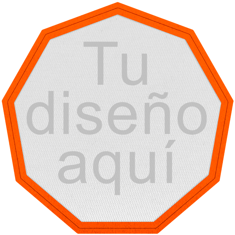 Parche Satín Flock Plantilla Nonágono Personalizable