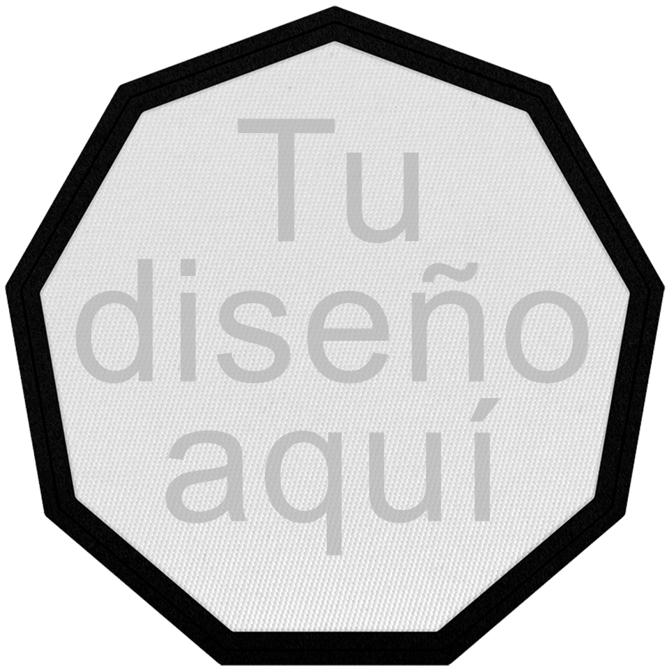 Parche Satín Flock Plantilla Nonágono Personalizable