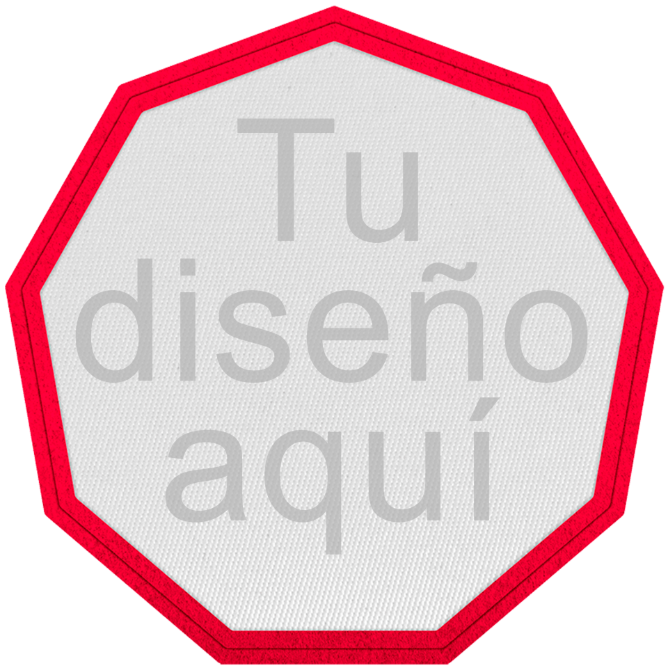 Parche Satín Flock Plantilla Nonágono Personalizable