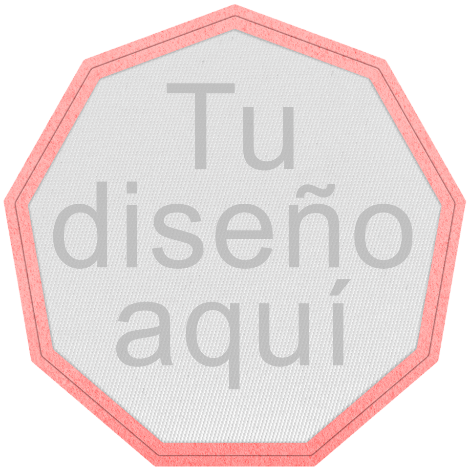 Parche Satín Flock Plantilla Nonágono Personalizable