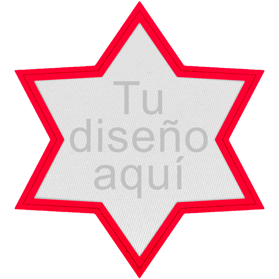 Parche Satín Flock plantilla Estrella 6 puntas Personalizable