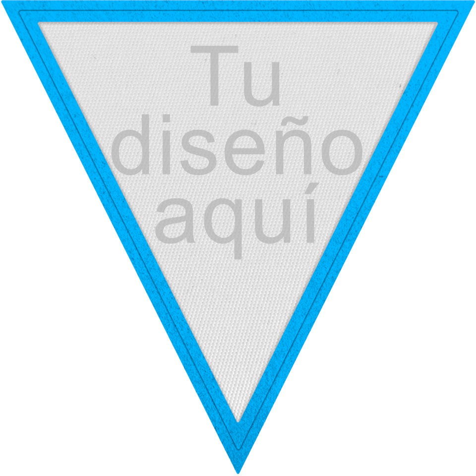 Parche Satín Flock Triangular Personalizable Colores Diferentes