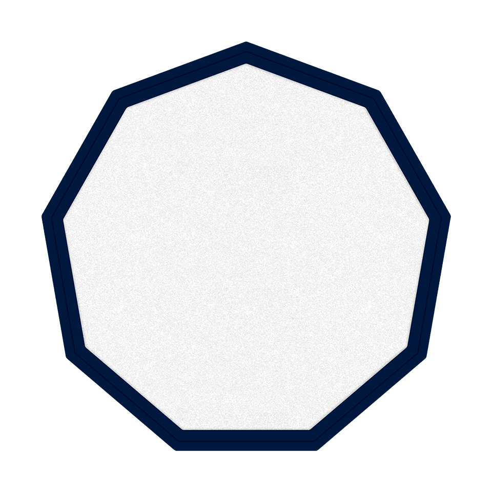 Parche FIBERPLUS con DTF Eco Termoadhesivo con forma de Nonágono