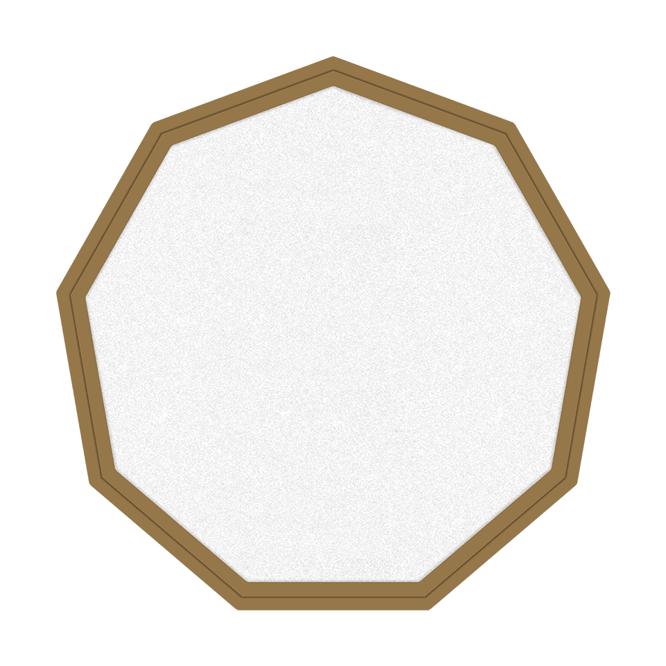 Parche FIBERPLUS con DTF Eco Termoadhesivo con forma de Nonágono