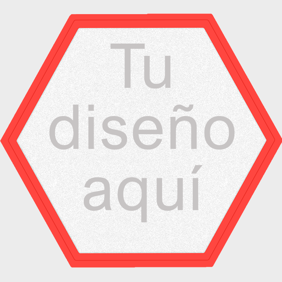 Parche Personalizable FIBERPLUS con DTF Eco en Forma de Hexagono