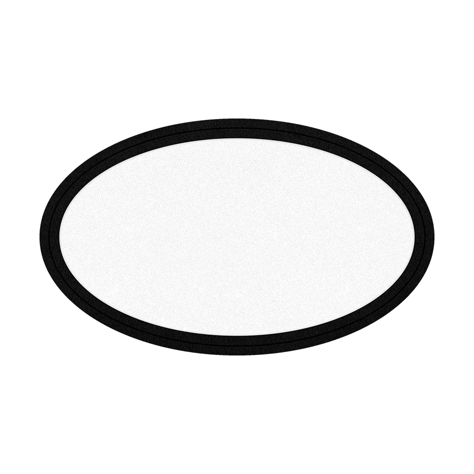 Parche Velur con Flock Ovalado con Acabado Mate de Color