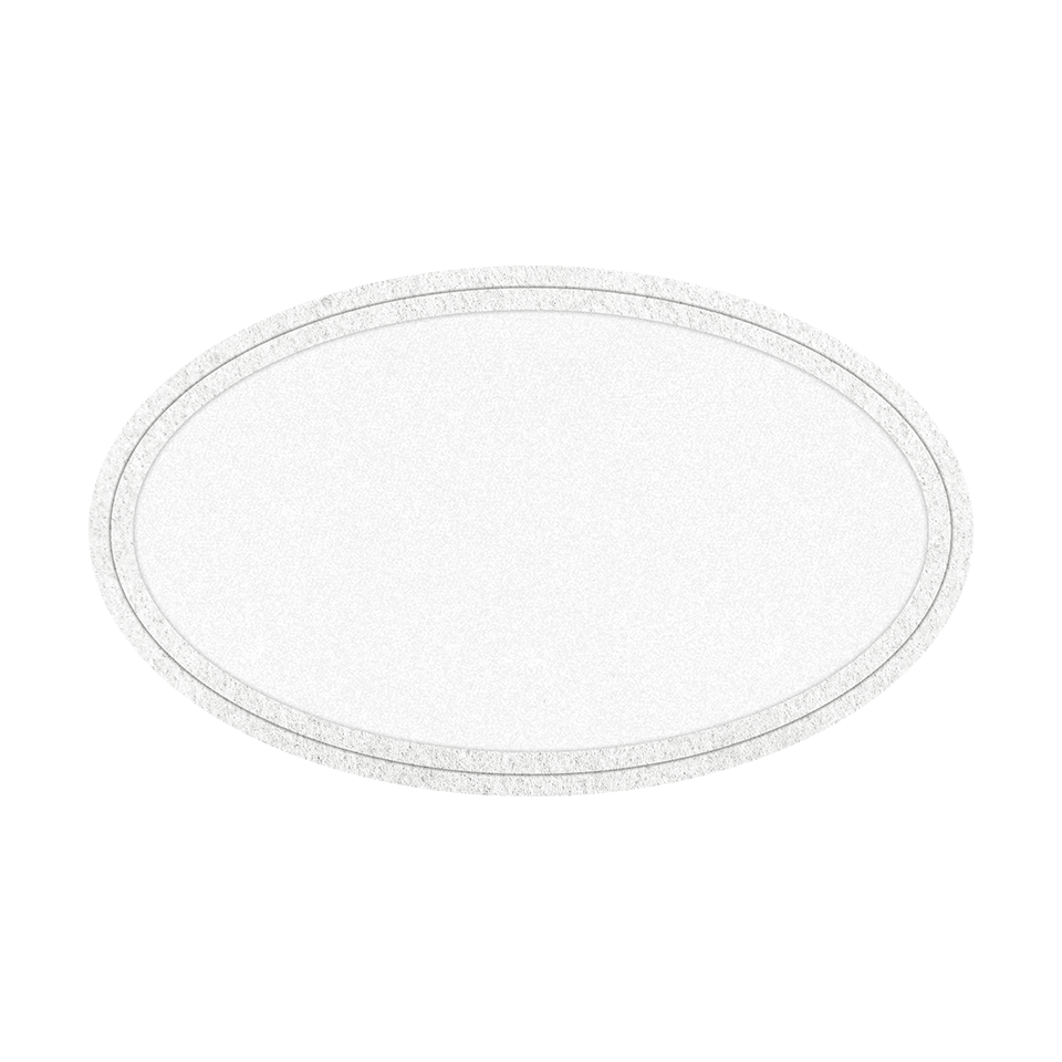 Parche Velur con Flock Ovalado con Acabado Mate de Color