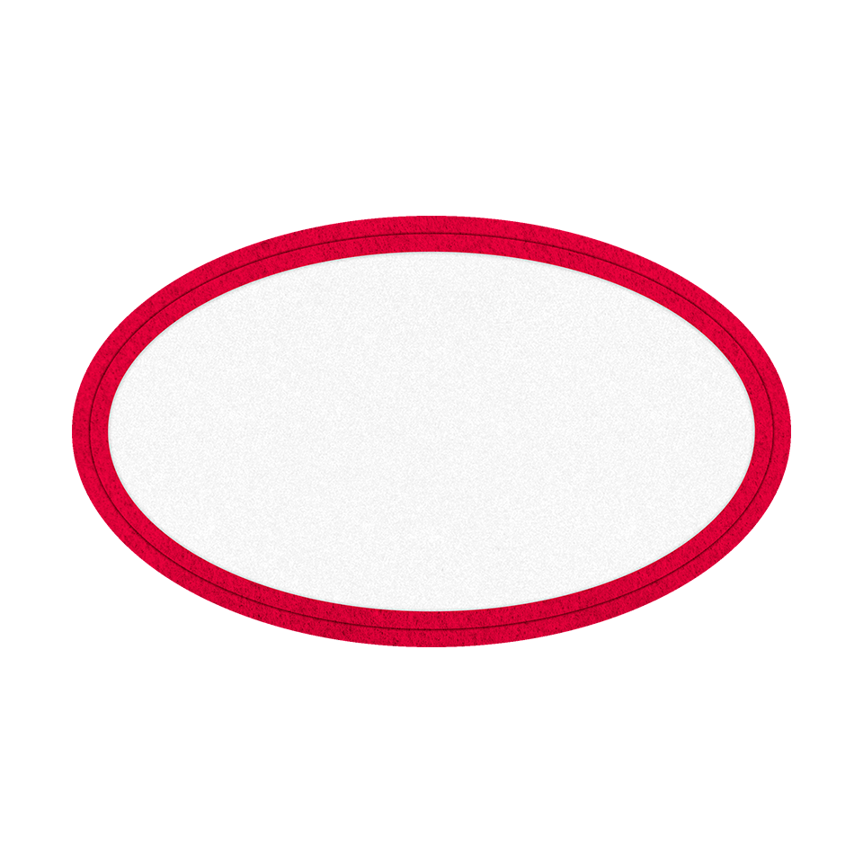 Parche Velur con Flock Ovalado con Acabado Mate de Color