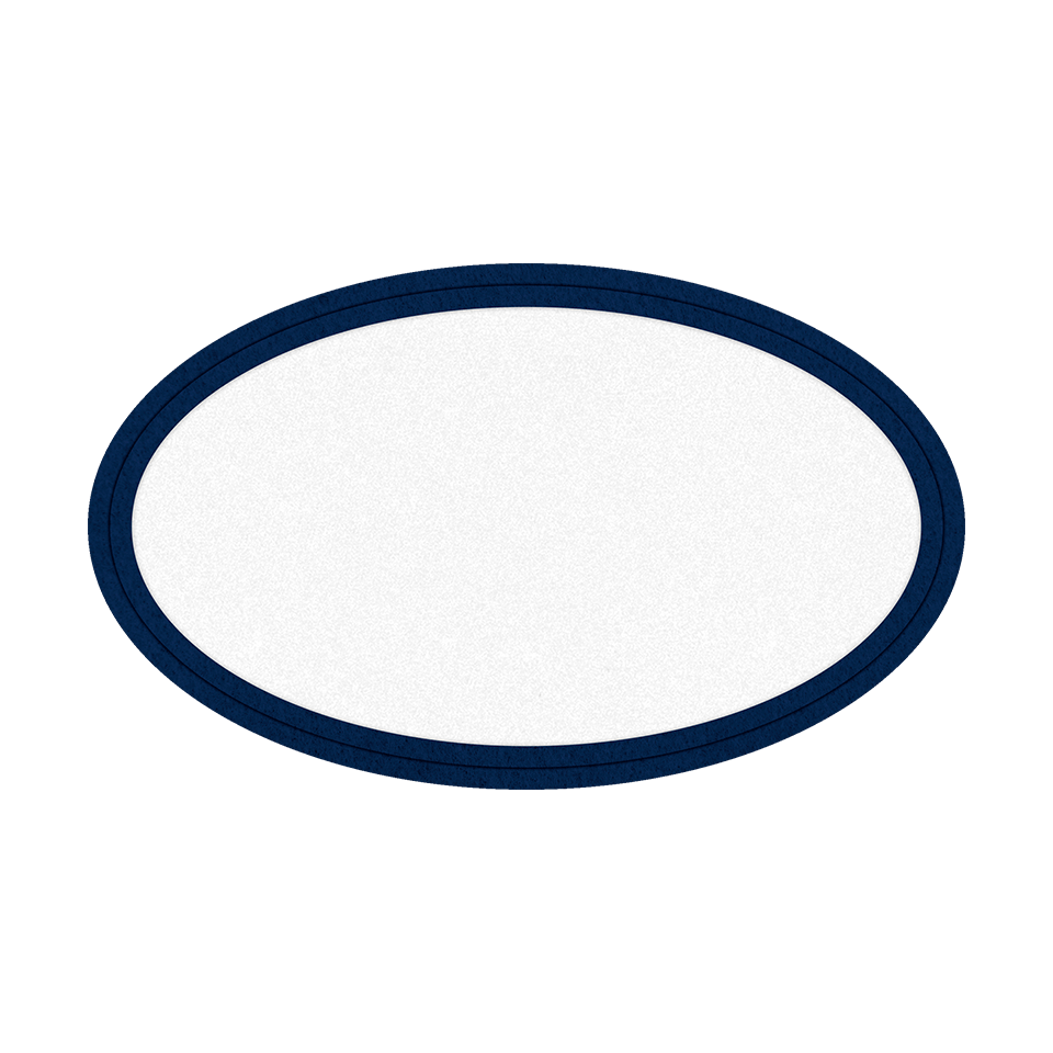 Parche Velur con Flock Ovalado con Acabado Mate de Color