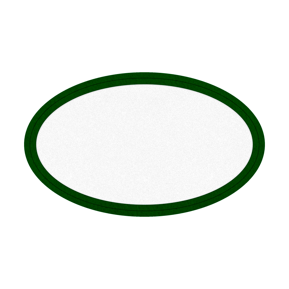 Parche Velur con Flock Ovalado con Acabado Mate de Color