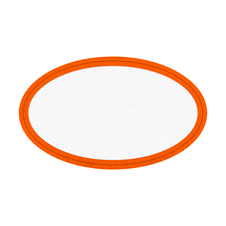 Parche Velur con Flock Ovalado con Acabado Mate de Color