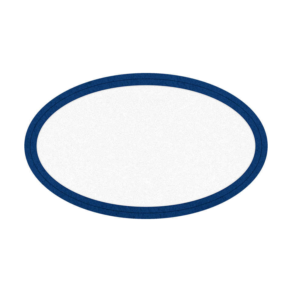 Parche Velur con Flock Ovalado con Acabado Mate de Color