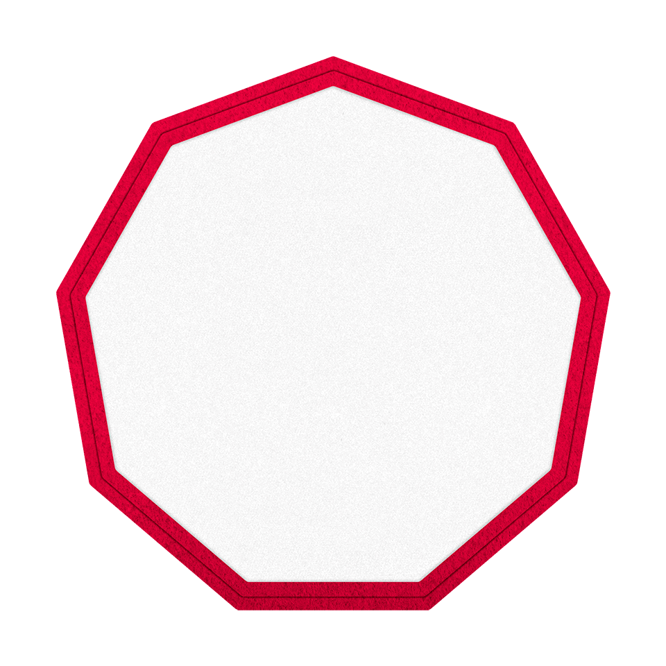 Parche VELUR Personalizable con Flock con forma de Nonágono