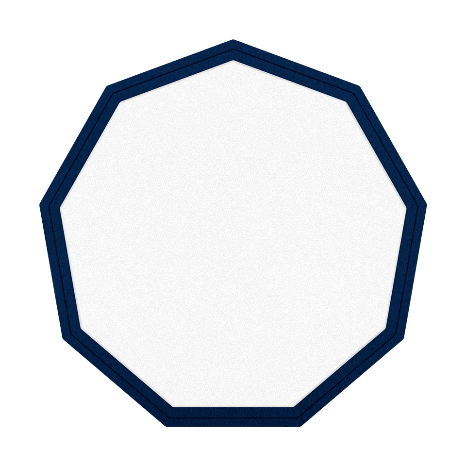 Parche VELUR Personalizable con Flock con forma de Nonágono