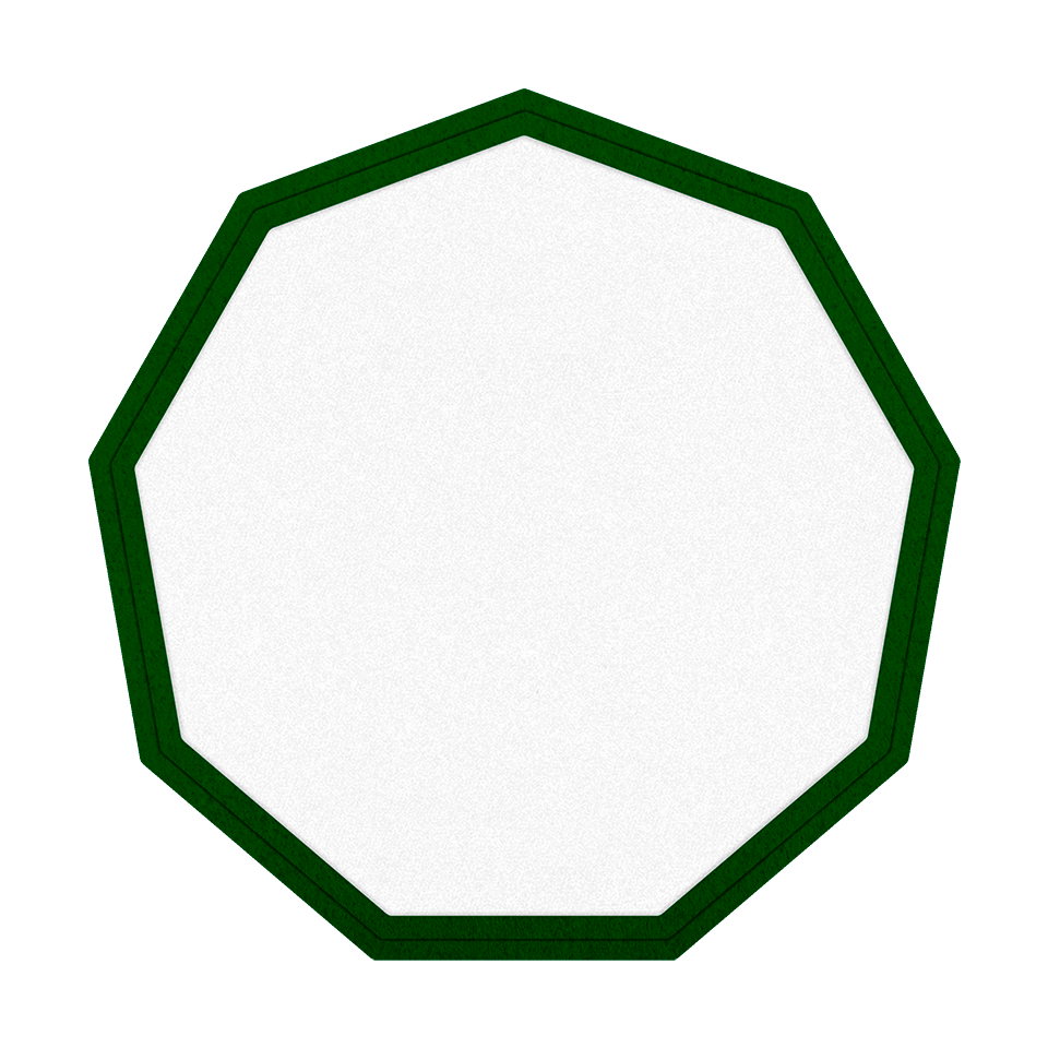 Parche VELUR Personalizable con Flock con forma de Nonágono