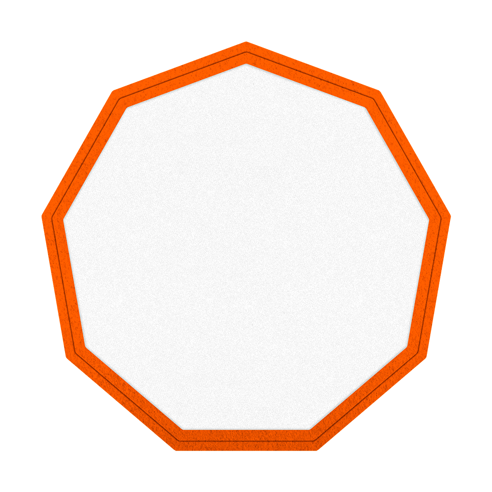 Parche VELUR Personalizable con Flock con forma de Nonágono