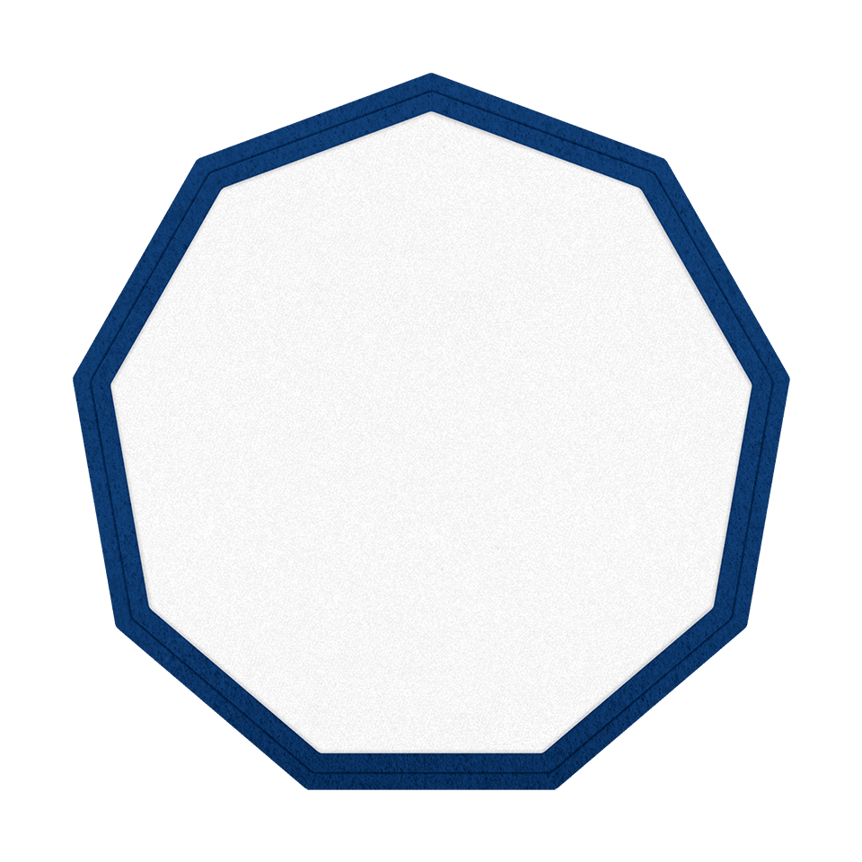 Parche VELUR Personalizable con Flock con forma de Nonágono