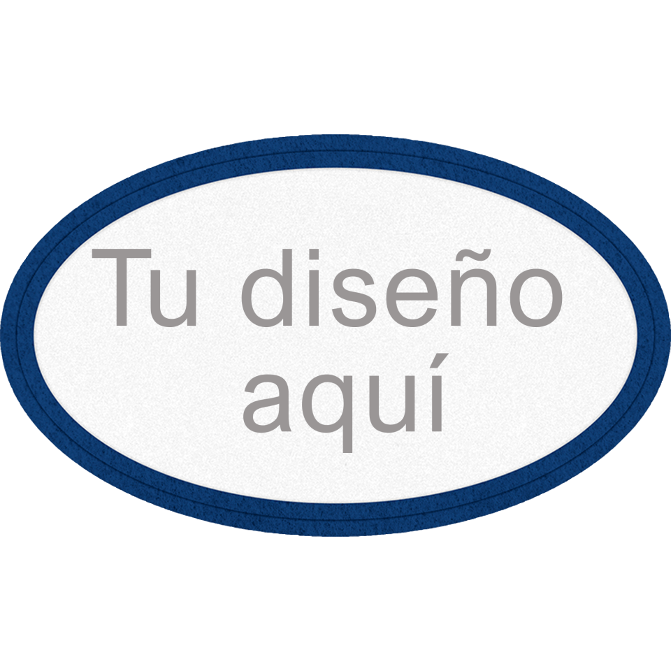 Parche Velur con Flock Ovalado con Acabado Mate de Color