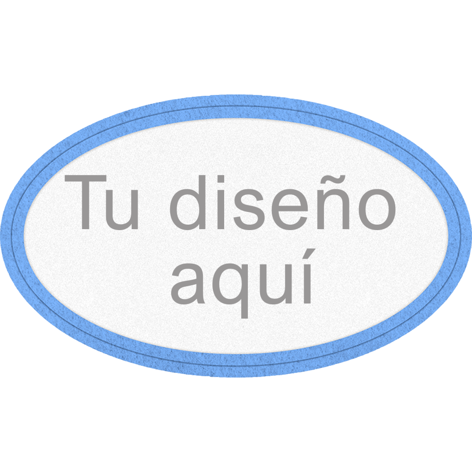 Parche Velur con Flock Ovalado con Acabado Mate de Color