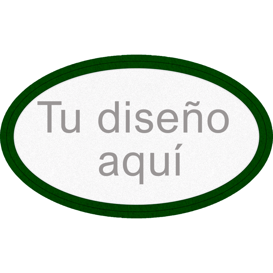 Parche Velur con Flock Ovalado con Acabado Mate de Color