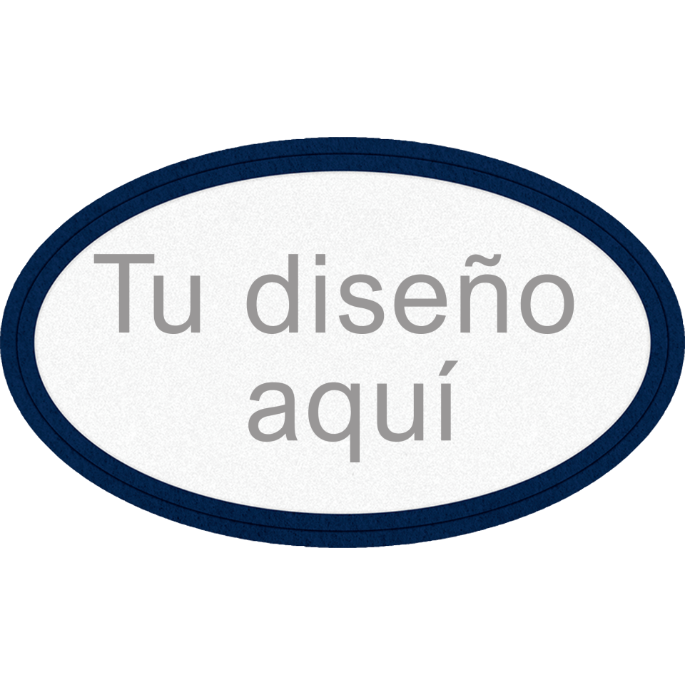 Parche Velur con Flock Ovalado con Acabado Mate de Color