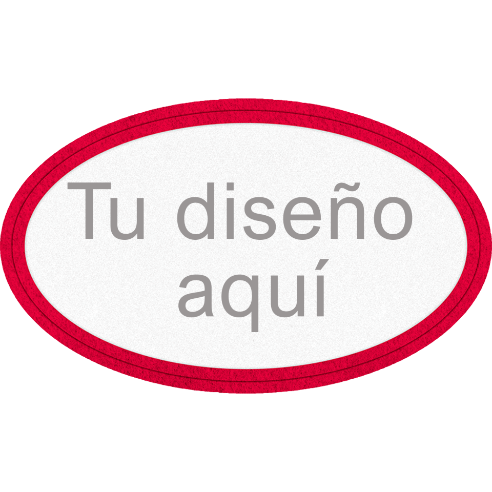 Parche Velur con Flock Ovalado con Acabado Mate de Color