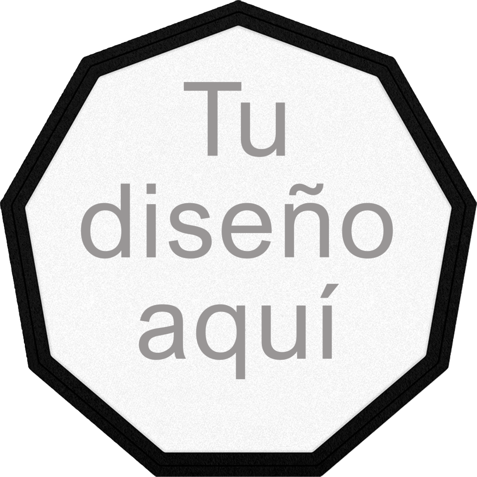 Parche VELUR Personalizable con Flock con forma de Nonágono